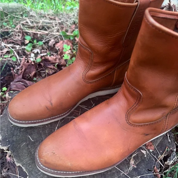 Red Wing Shoes Pecos Tan Leather Men's Boots - Picture 5 of 7